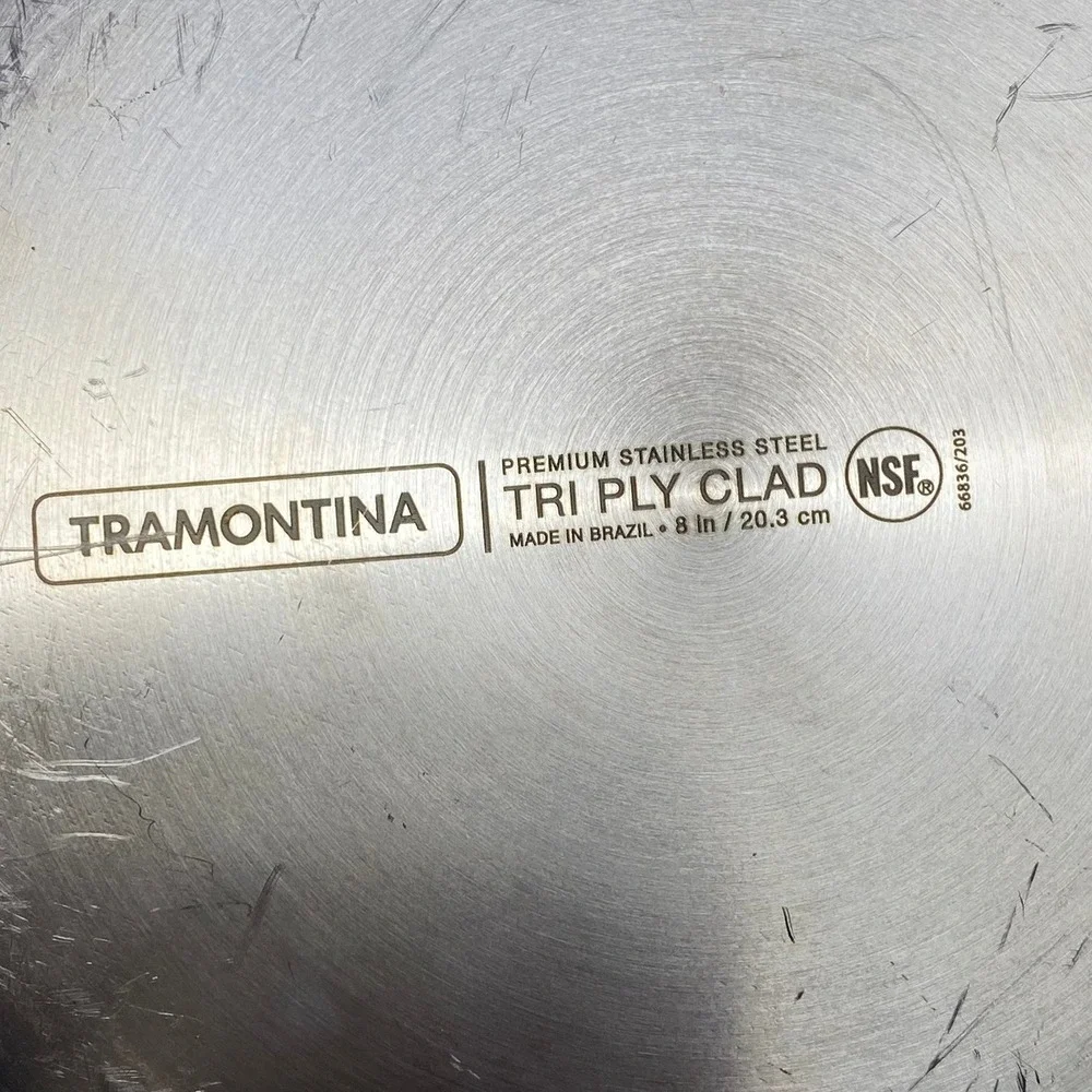 Tramontina 8 in Fry Pan Tri Ply Clad Premium Stainless Skillet Lid 66836/203